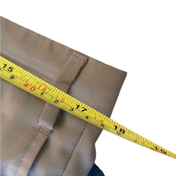 Zanella 100% wool gabardine flat front trousers 35” waist, 32” inseam olive - Picture 8 of 9